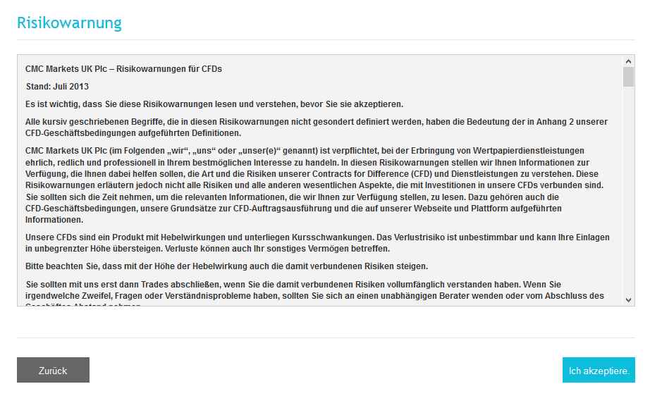 CMC Markets Erfahrungen - Anmeldung 2