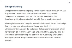 EU Einlagensicherung bis 100.000 Euro staatlich gesichert. 