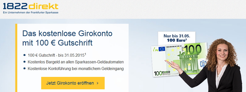 1822direkt bietet Girokonto mit Wechselbonus