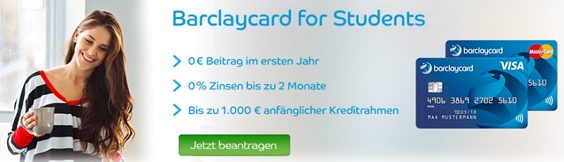 Die spezielle Barclaycard Studentenkreditkarte