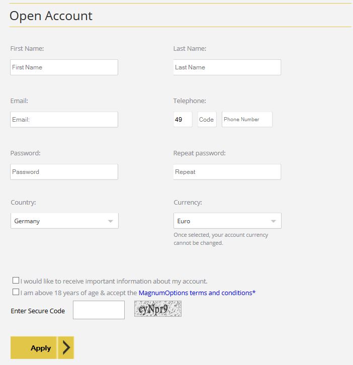 Magnum options trading