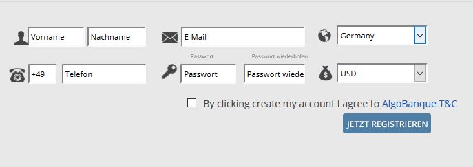 AlgoBanque Erfahrungen - Online Formular