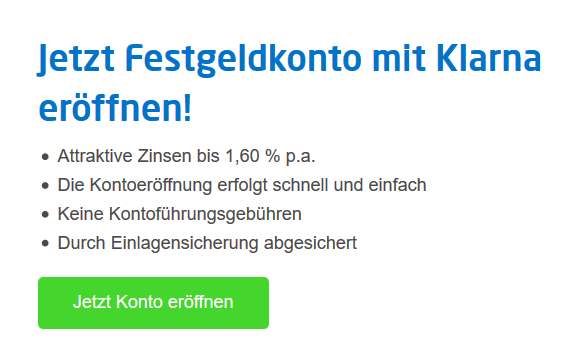 Klarna Festgeld Test