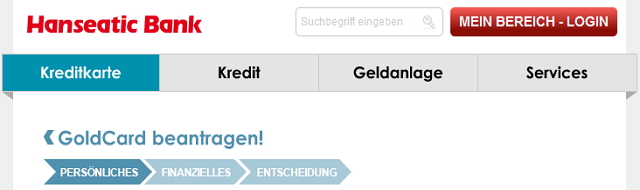 Kreditkarte bei der Hanseatic Bank beantragen