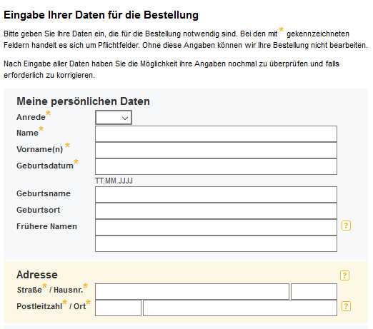 Meine SCHUFA Erfahrungen - Online Formular