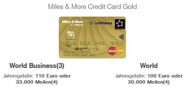Miles & More bietet World und World Business Kreditkarten