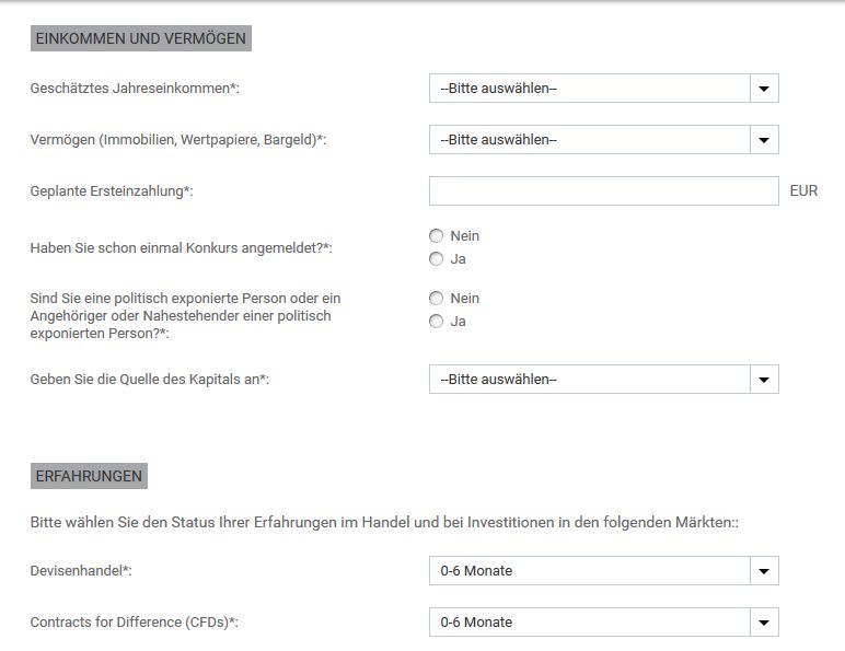 Sensus Capital Markets Erfahrungen - Online Formular 3