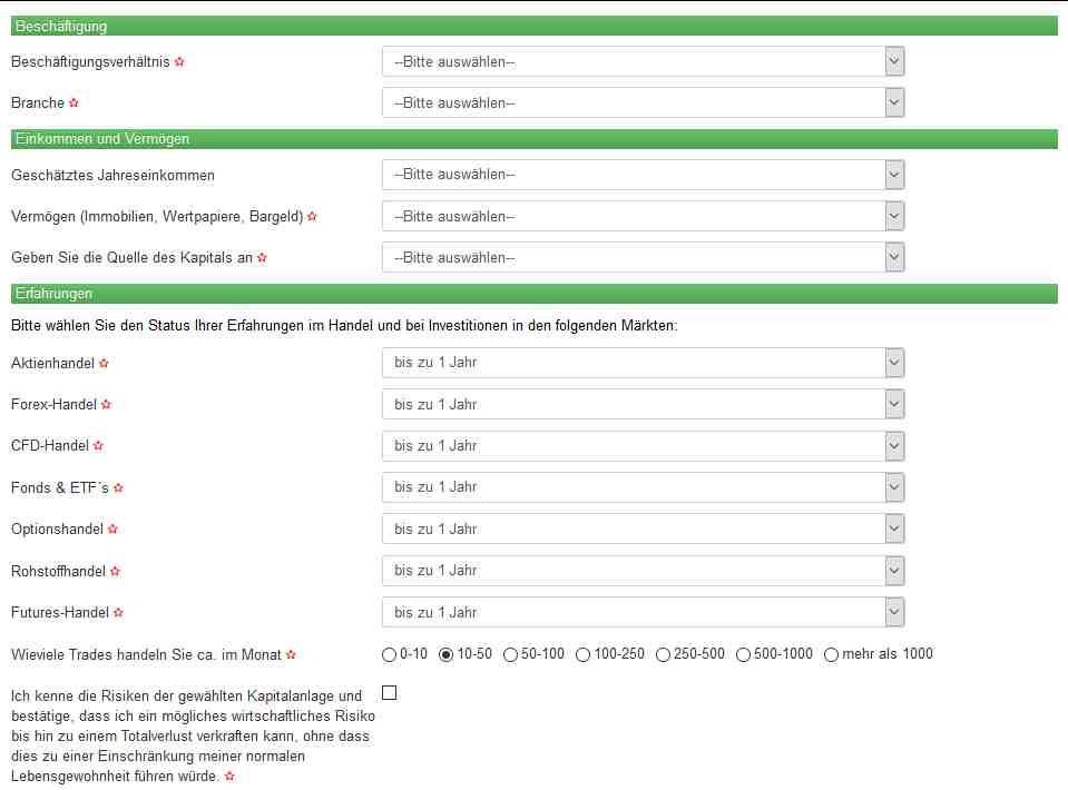 heavy-trader Erfahrungen - Online Formular 3