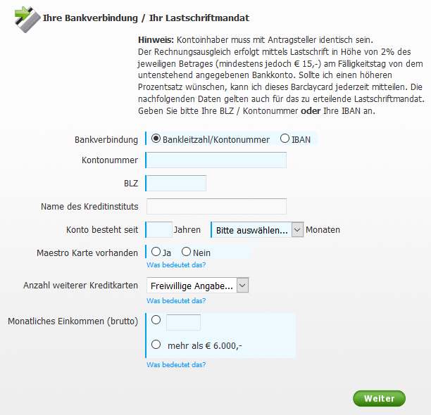 Barclaycard Erfahrungen - Lastschrift
