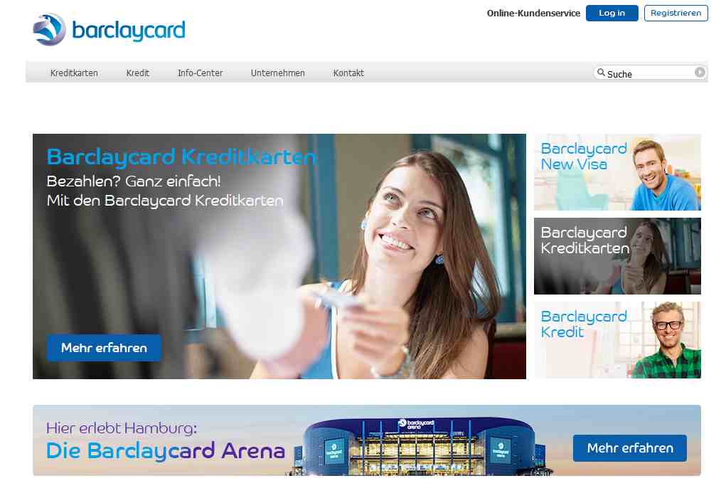 Barclaycard Erfahrungen - Webseite