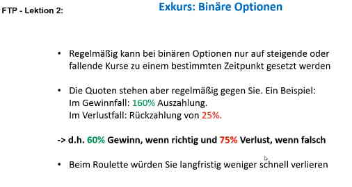 Was sind Binäre Optionen