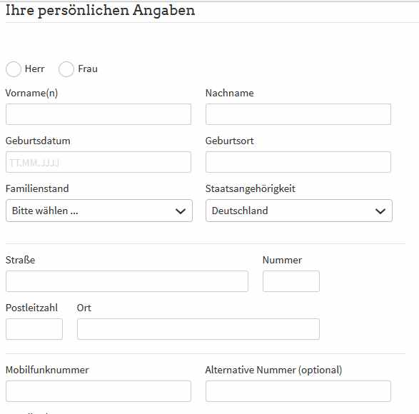 Lendico Erfahrungen - Online Formular