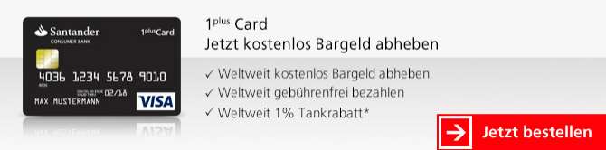 Santander Kreditkarten - Visa 1 Plus Karte