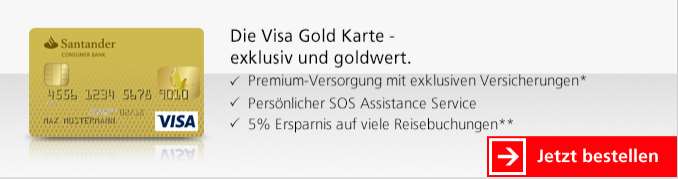 Santander Kreditkarten - Visa Gold Karte