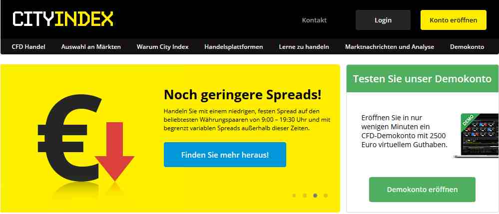 City Index Erfahrungen - Webseite