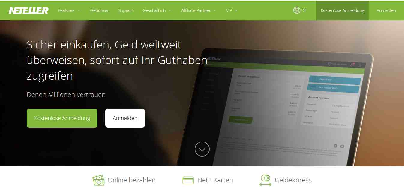 Neteller Erfahrungen - Webseite