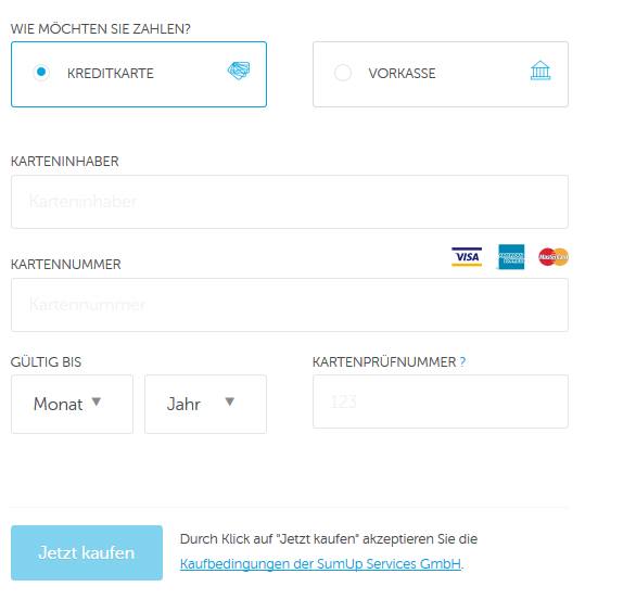 SumUp Erfahrungen - Zahlung