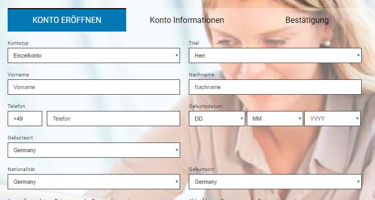 direktbroker FX - Online Formular