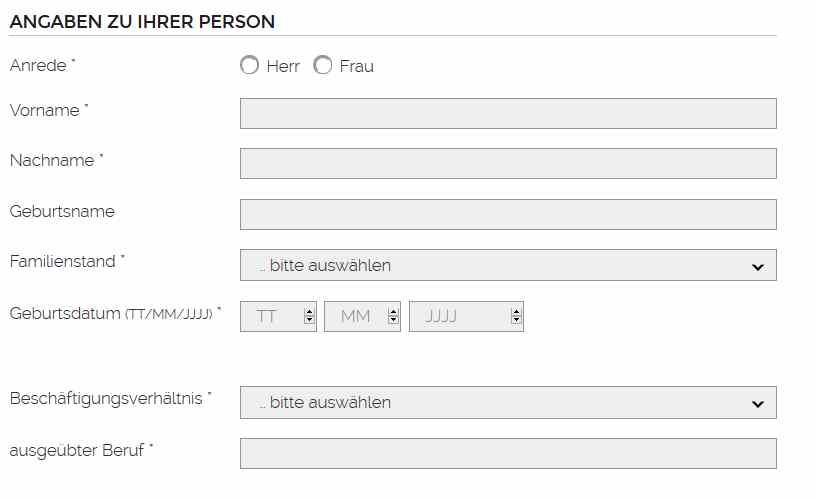 Merkur Bank - Online Formular