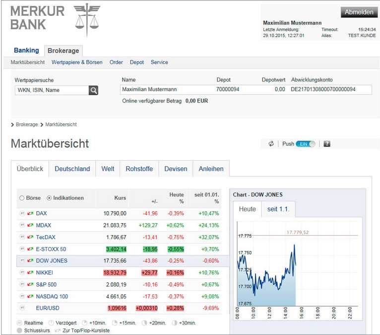 Merkur Bank - Plattform