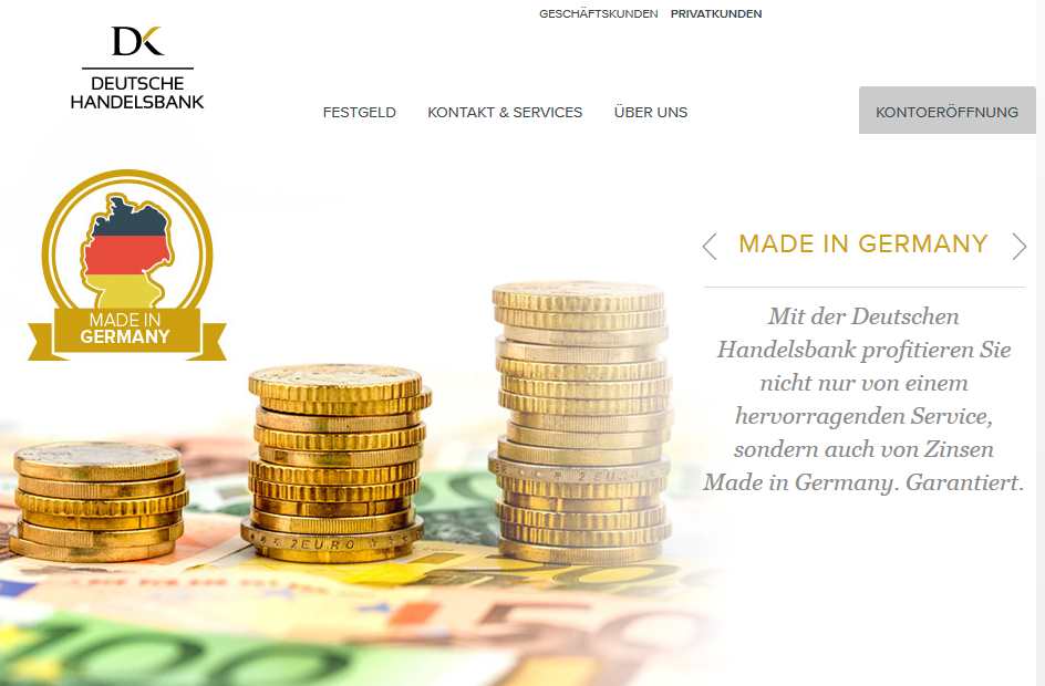 Deutsche Handelsbank - Webseite