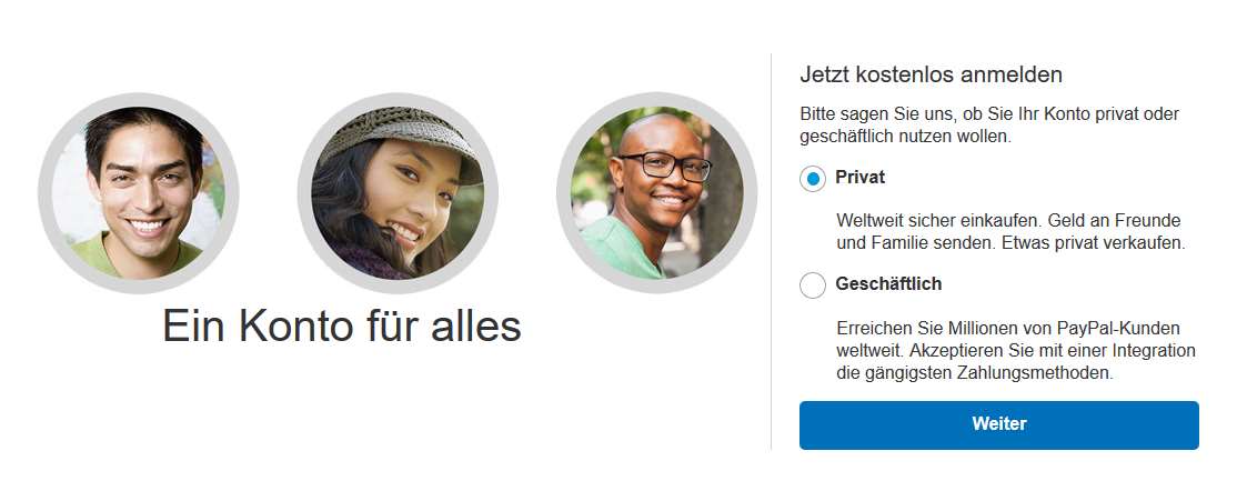 PayPal Erfahrungen - Konto eröffnen