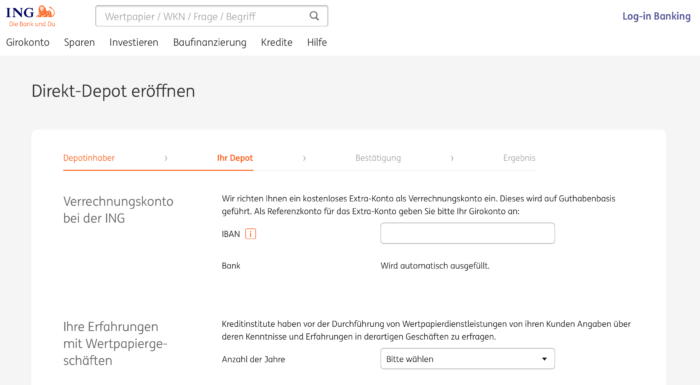 ING Anmeldung