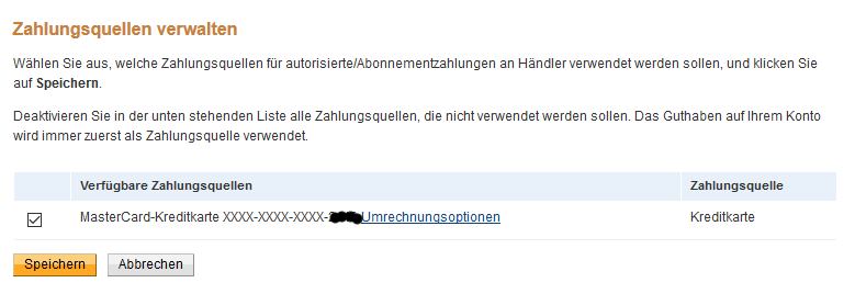 Paypal Umrechnungskurse - Zahlungsquellen verwalten