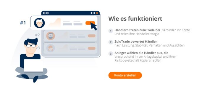 Screenshot der ZuluTrade Webseite