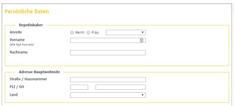 fintego Erfahrungen - persönliche Daten