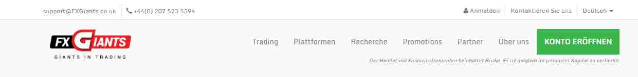 FXGiants Erfahrungen - Konto eröffnen