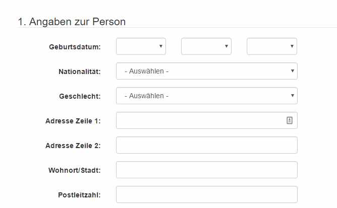 FXGiants Erfahrungen - Online Formular