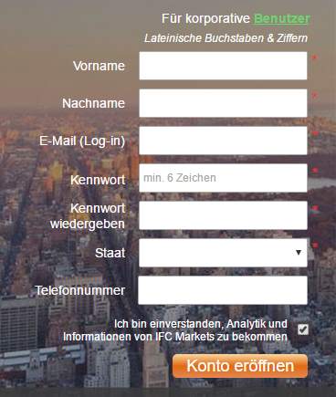 IFC Markets Erfahrungen - Anmeldung 2