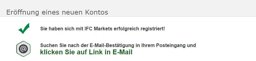 IFC Markets Erfahrungen - Bestätigung