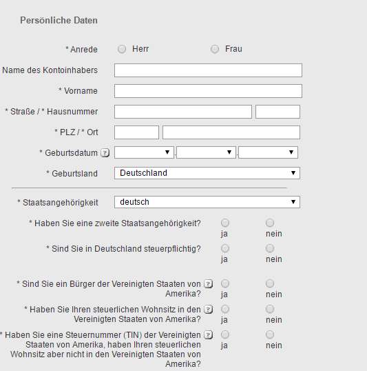 Crédit Agricole Festgeld - Online Formular