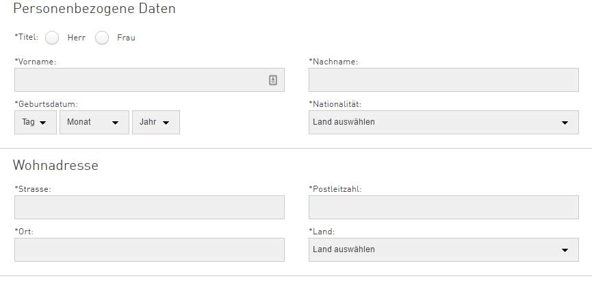 Swissquote Erfahrungen - Online Formular