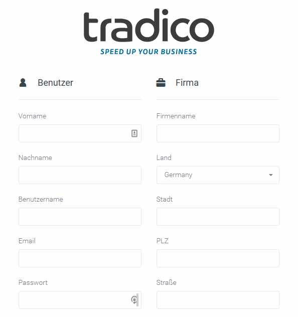 Tradico Erfahrungen - Registrierung