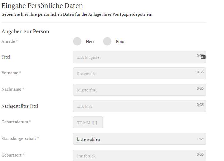 DADAT Erfahrungen - Online Formular