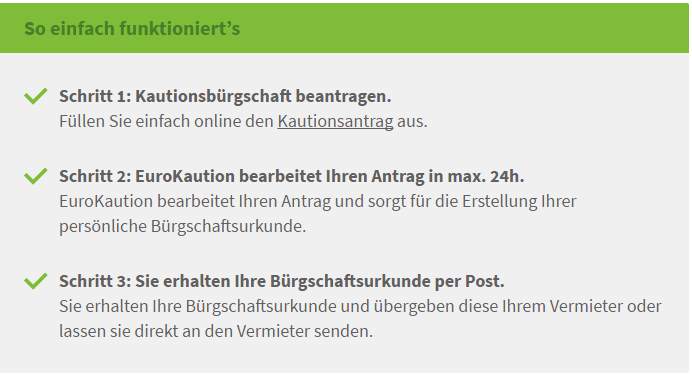 EuroKaution Erfahrungen - Ablauf