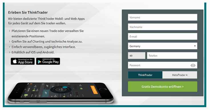ThinkMarkets Erfahrungen - Demokonto