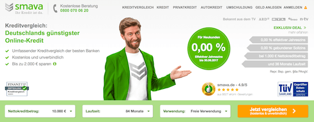 Smava Webseite