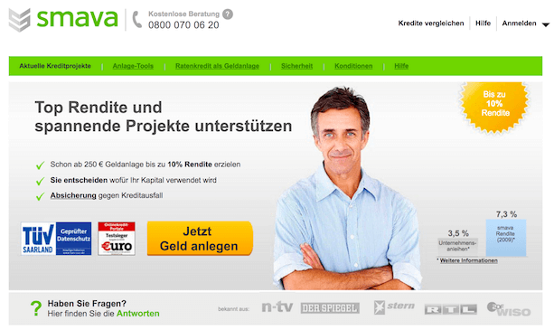 Smava Webseite