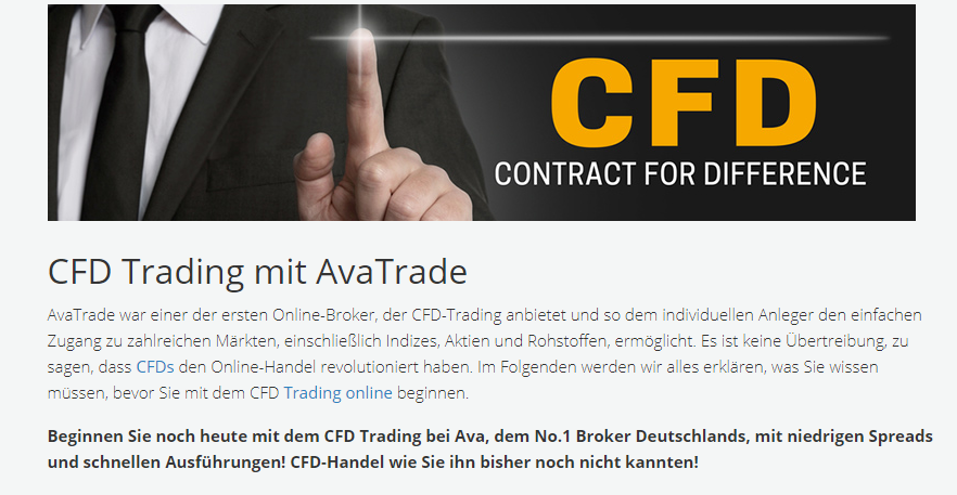 Bei AvaTrade finden Sie umfangreiche Informationen zum Handel mit CFDs