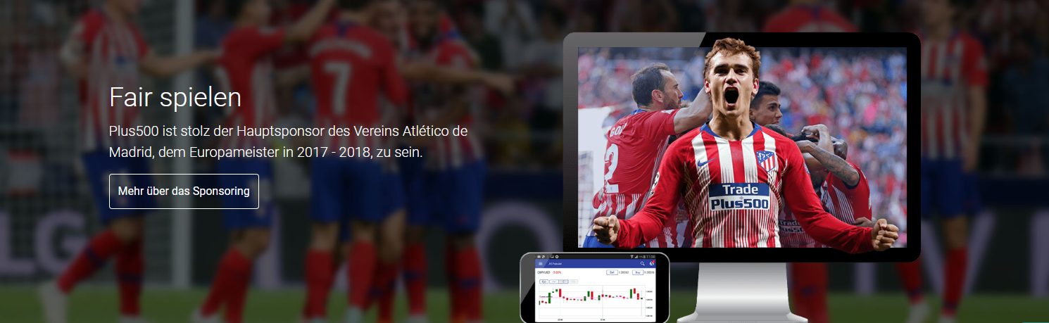 Plus500 ist Hauptsponsor des Atlético Madrid