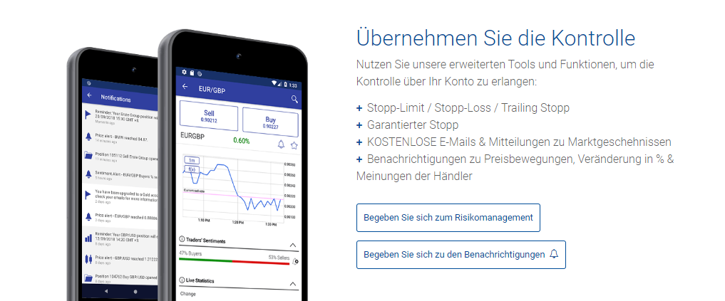 Nutzen Sie die erweiterten Tools von Plus500 für einen individuellen Handel