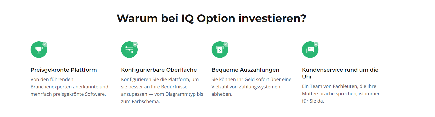 Das sind die Gründe die für iq option sprechen