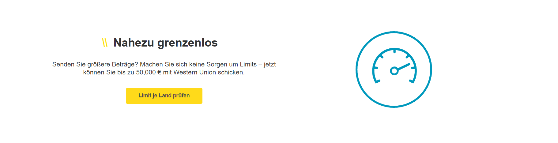 Mit Western Union können Sie bis zu 50.000€ schicken